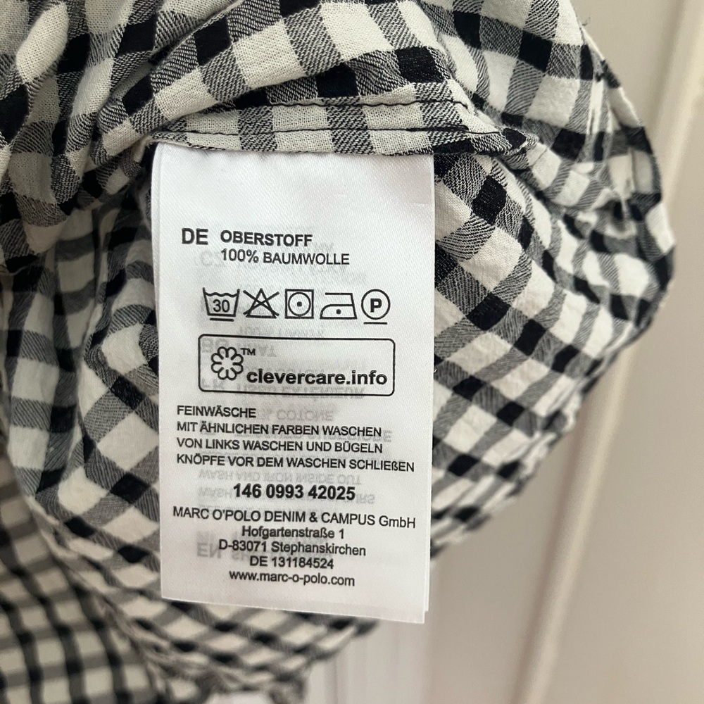 Marc O’Polo ruffled gingham blouse 100% cotton medium - Picture 6 of 6